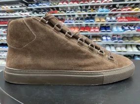 Balenciaga Patchwork High Top Trainer Brown Suede  Men's Size 9 US