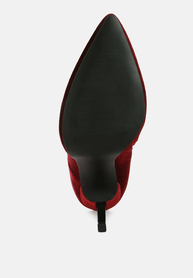 bornsta velvet high heeled velvet boots