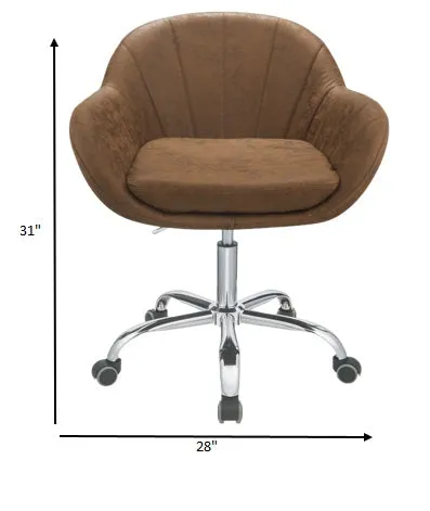 Brown Metal Tube Office Chair By Homeroots