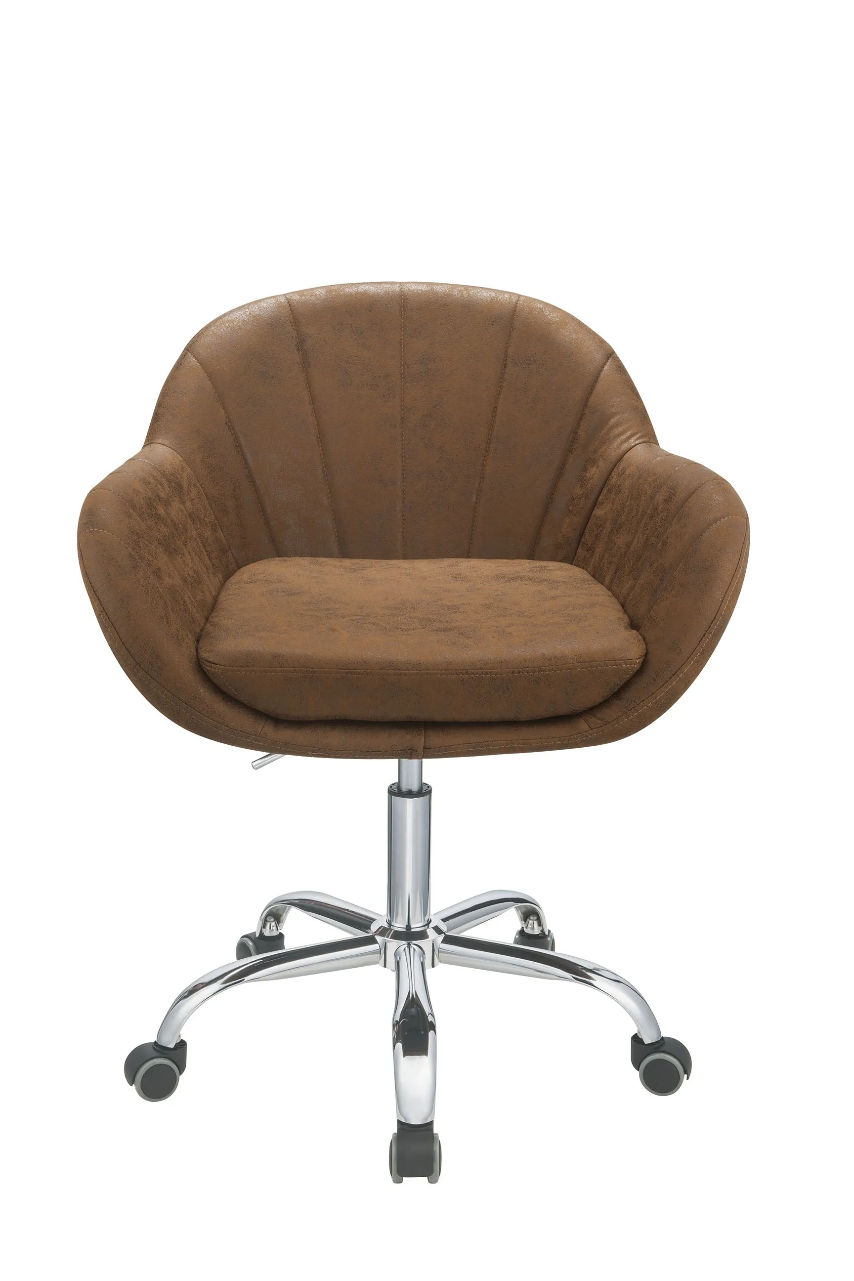 Brown Metal Tube Office Chair By Homeroots
