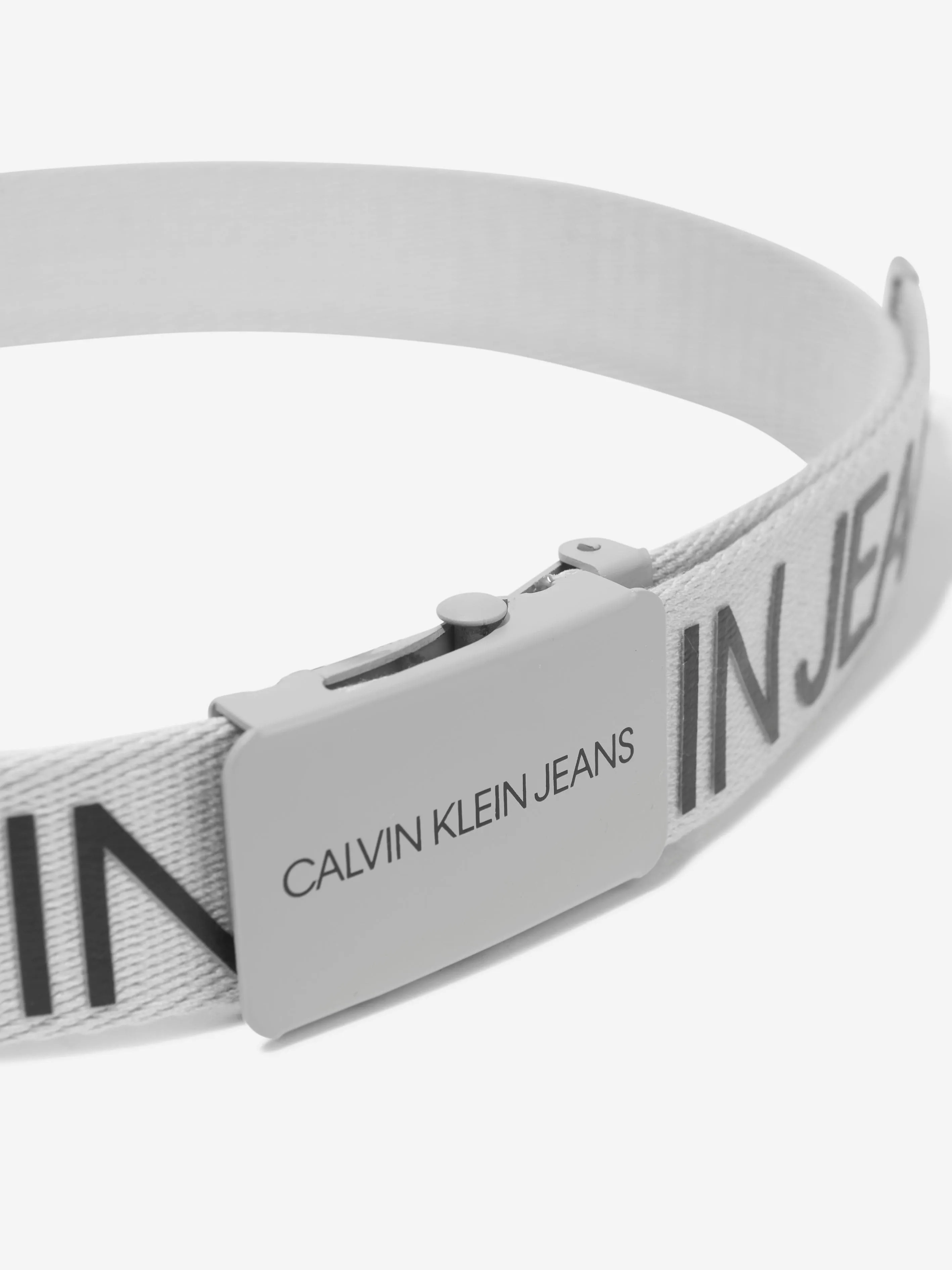 Calvin Klein Kids Canvas Logo Belt in White
