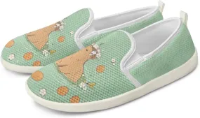 Cute Capybara Otter Print Work Shoes Flat Tennis Business Walking Loafer Outdoor Sneaker for Women