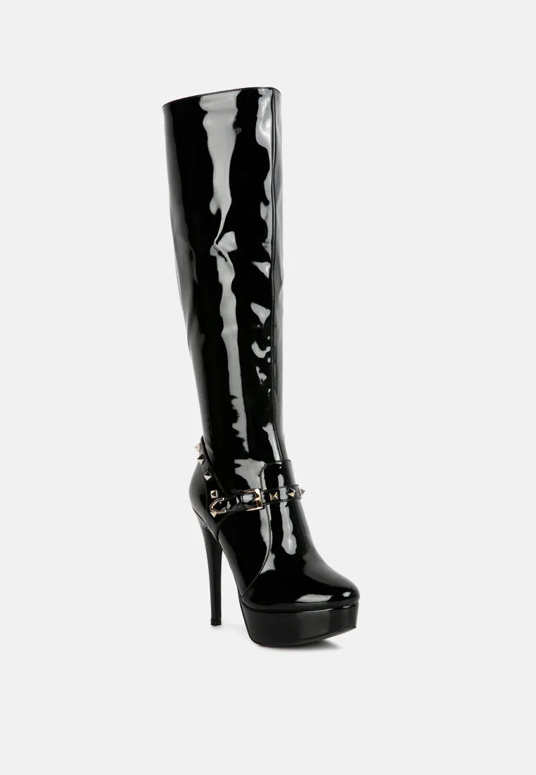 daphne stiletto heeled mid calf boots