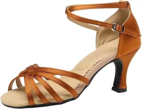 high Heels for Women High Heels Women's Latin Dance Shoes, Party Bar Dance Shoes, Social Dance Shoes, Tango, Salsa, High Heeled Sandals(Brown,China_42) Womens Heels