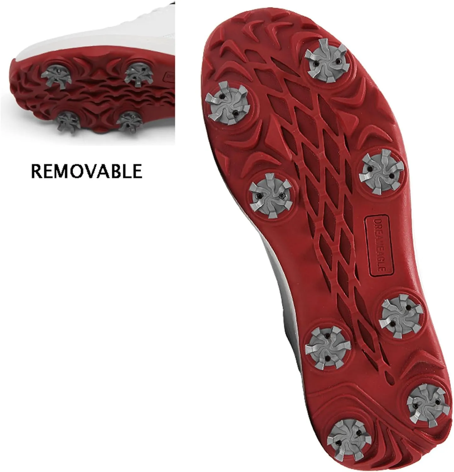JiuQing Golf Shoes Men Professional Leather Golfing Trainers Spikes Removable Outdoor Anti Slip Footwear