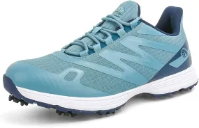 JiuQing Spikes Golf Shoes Men Professional Golfing Trainers Breathable Lightweight Outdoor Anti Slip Footwear