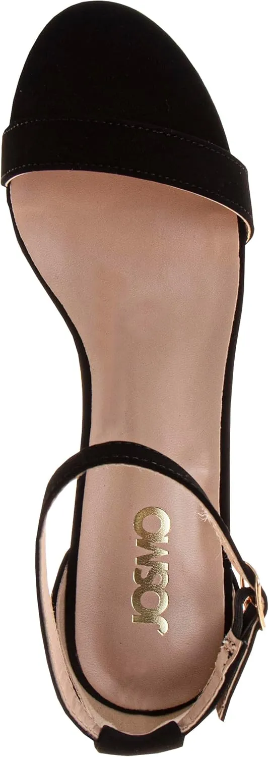 Josmo Womens Platform Heels Open Toe Chunky Heels Comfy Block Heeled Sandals - Strappy 3.5 Inch Heels Comfy Dress High Heels