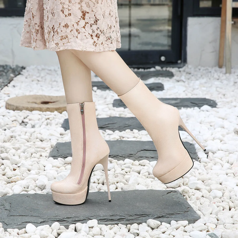 Leather High  Heels