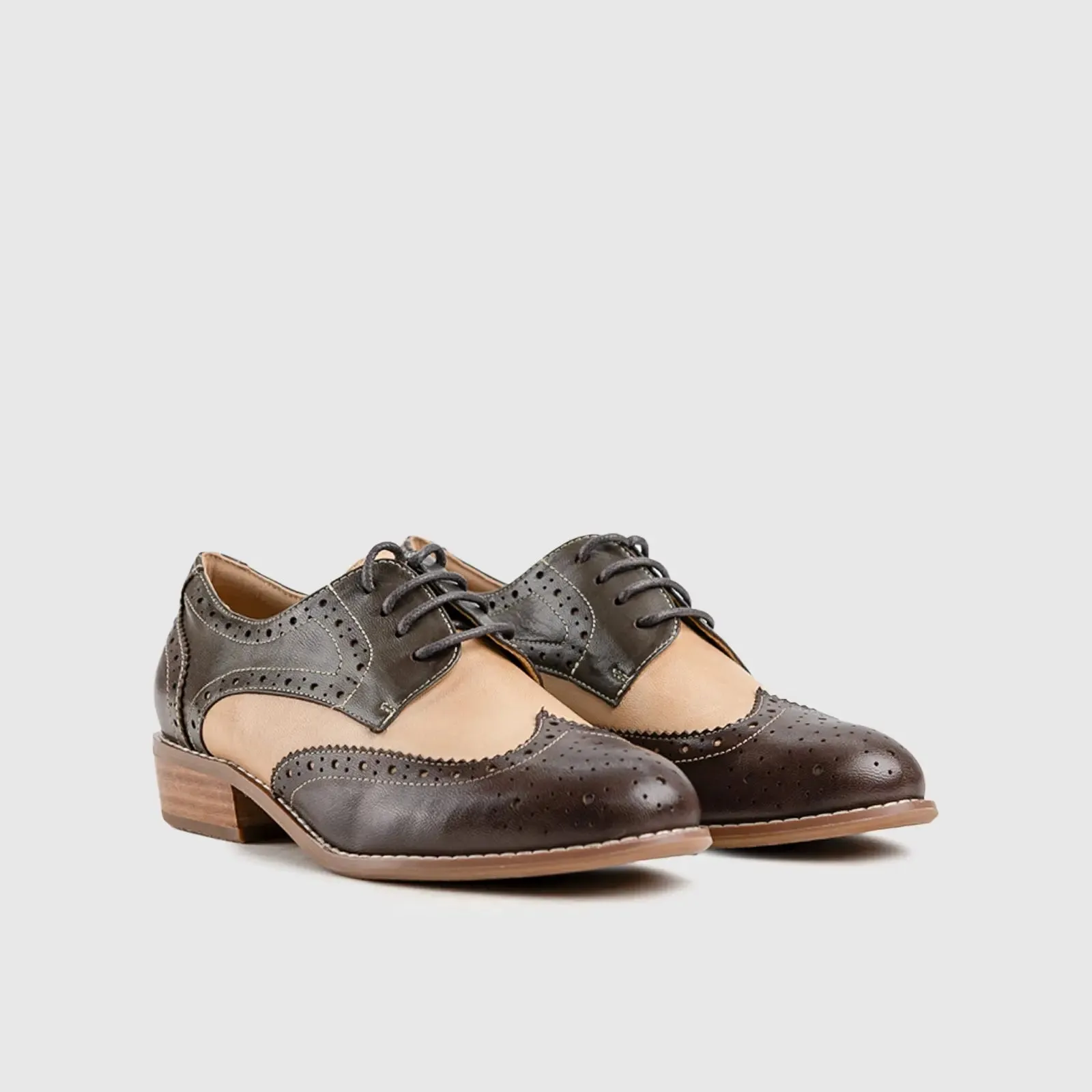Leather Oxfords Brown HA003