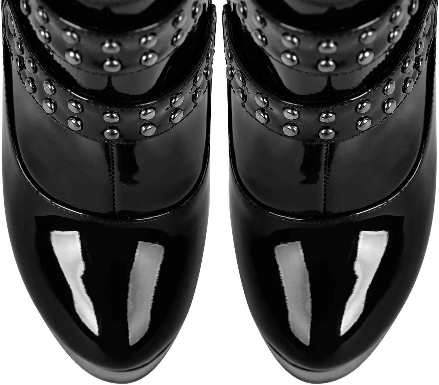 LISHAN Women's Platform High Heels Thigh High Boots Lace Up Stilettos