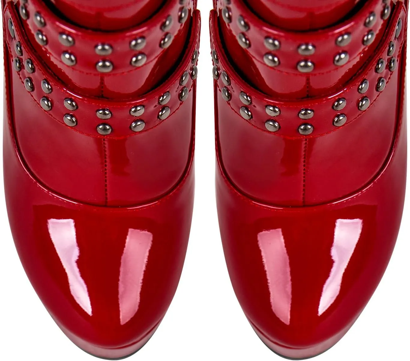 LISHAN Women's Platform High Heels Thigh High Boots Lace Up Stilettos