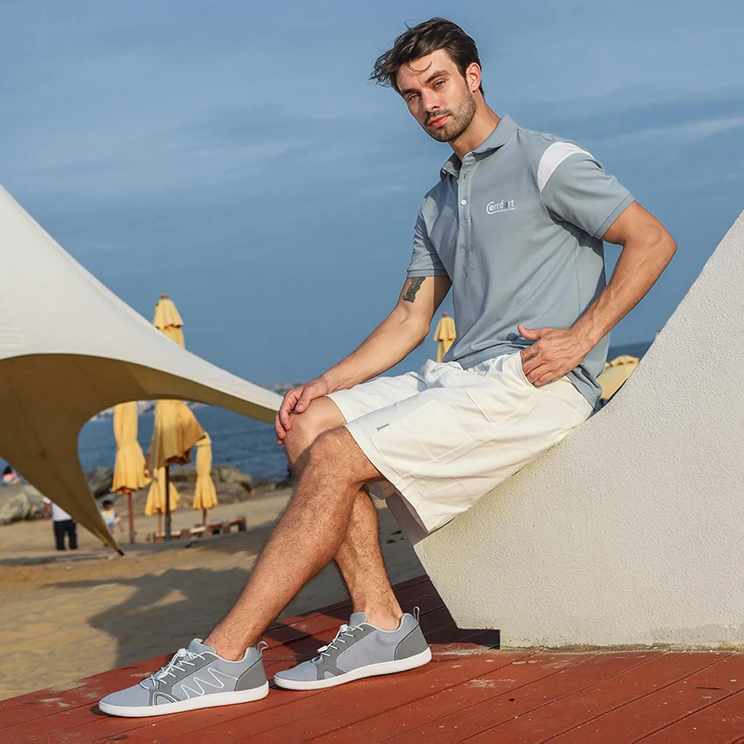 Men Women Wide Toe Barefoot Shoes Breathable Mesh Casual Walking Sneakers Comfortable Lightweight Fitness Running Trainers Zero Drop Sole