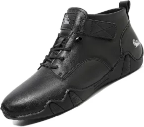 Men's Casual Italian Handmade High Top High Boots Slip-ons Suede Leather Driving Chukka Booties Outdoor Non-Slip Breathable Dress Shoes