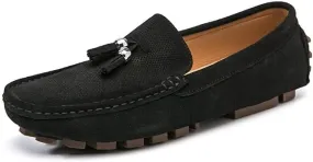 Mens Loafers Shoe Round Toe Faux Leather with Tassel Driving Style Loafer Anti-Slip Flexible Flat Heel Outdoor Slip-ons