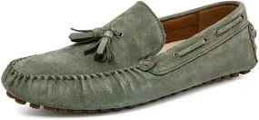 Mens Loafers Shoe Solid Color Round Toe Suede Vamp Tassel Driving Shoes Lightweight Anti-Slip Flexible Prom Outdoor Slip-ons