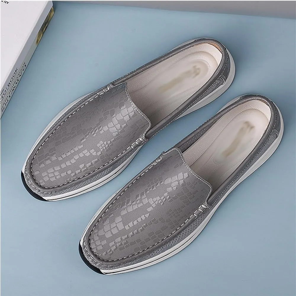 Men's Loafers Shoes Round Toe Breathable Lightweight Flexible Comfortable Walking Slip-ons for Traveling Driving Office and Work
