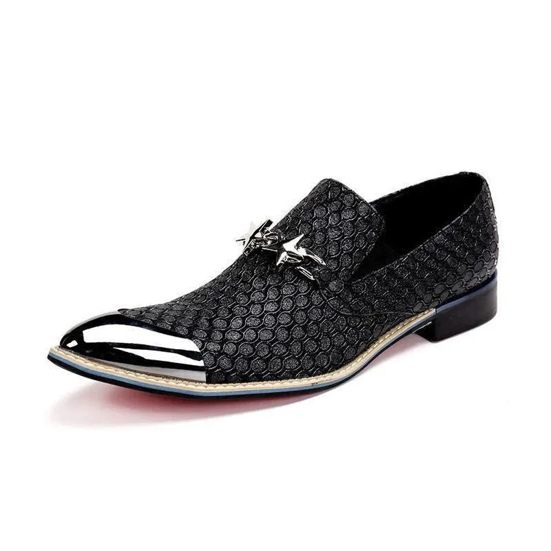 Men's Luxury Genuine Leather Loafers - Black Dress Shoes for Business, Casual, Wedding, and Elegant Events.
