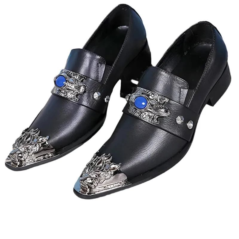 Men's Luxury Genuine Leather Loafers - Black Dress Shoes for Business, Casual, Wedding, and Elegant Events.