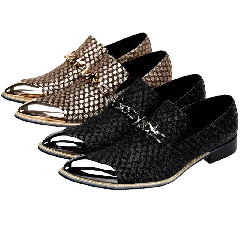 Men's Luxury Genuine Leather Loafers - Black Dress Shoes for Business, Casual, Wedding, and Elegant Events.