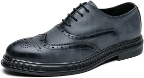 Mens Oxford Dress Shoes Brogue Lace Up Business Formal Tuxedo Wedding Party Office Uniform Classic Comfortable