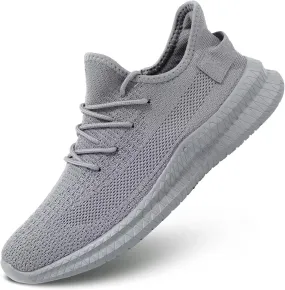 Men's Walking Shoes Running Trainers Sneaker Shoes Athletic Gym Fitness Sport Shoes Lightweight Casual Working Jogging Outdoor Shoe Grey