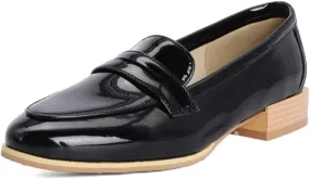 MIOKE Women's Casual Flat Low Heel Oxfords Shoes Slip On Wingtip Vintage Classic Western Oxford Brogues