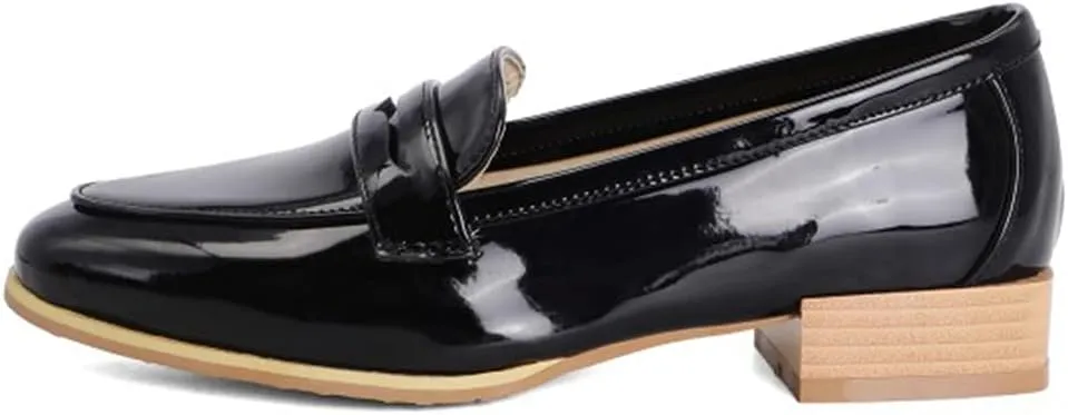 MIOKE Women's Casual Flat Low Heel Oxfords Shoes Slip On Wingtip Vintage Classic Western Oxford Brogues