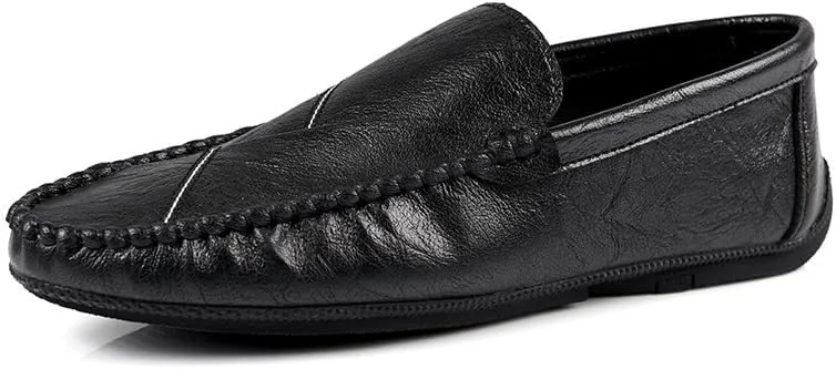 New Mens Loafers Shoe Round Toe Vegan Leather Driving Style Loafer Flexible Comfortable Anti-Slip Outdoor Classic Slip-ons