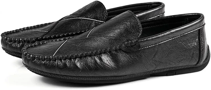 New Mens Loafers Shoe Round Toe Vegan Leather Driving Style Loafer Flexible Comfortable Anti-Slip Outdoor Classic Slip-ons