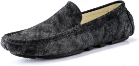 New Men's Loafers Shoes Round Toe Leather Driving Style Loafer Slip Resistant Flexible Flat Heel Walking Casual Slip-ons