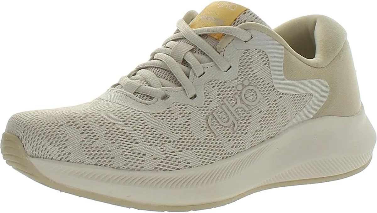 Ryka Womens Frenzy Lace-Up Mesh Running & Training Shoes Beige 8 Wide (C,D,W)