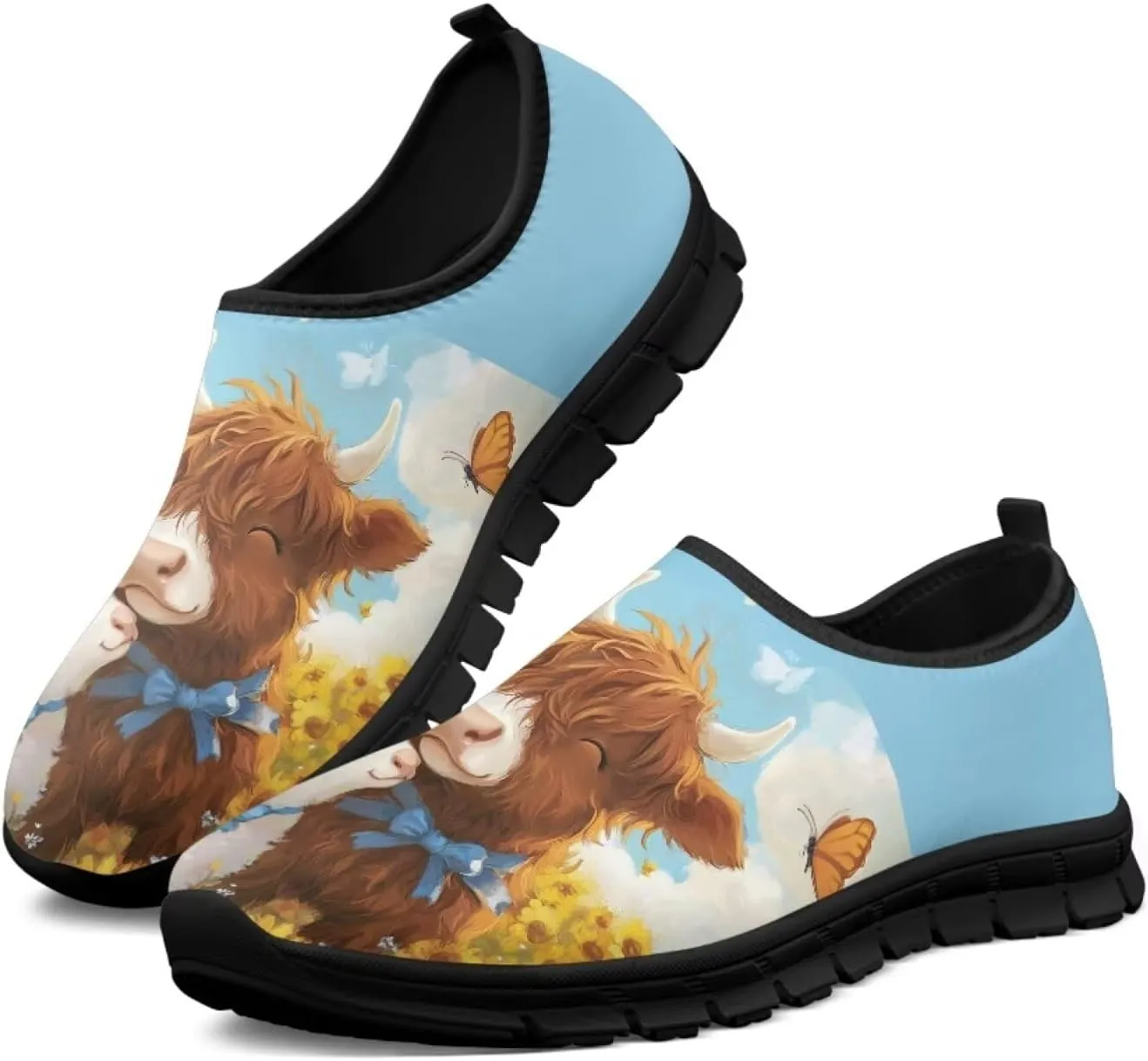 Slip On Walking Shoes for Women Art Painted Laofers Womens Casual Travel Flat Shoes Trendy Dressy Shoe