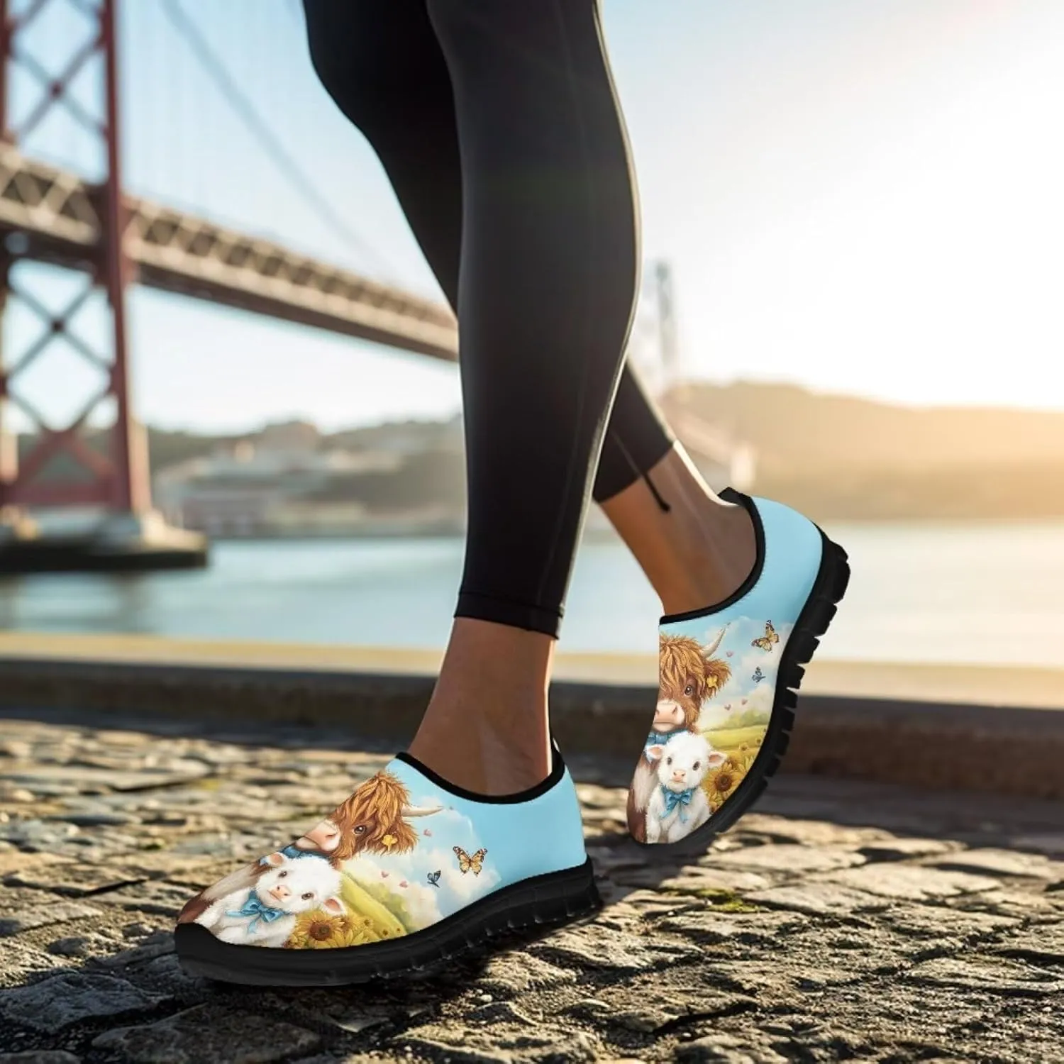 Slip On Walking Shoes for Women Art Painted Laofers Womens Casual Travel Flat Shoes Trendy Dressy Shoe