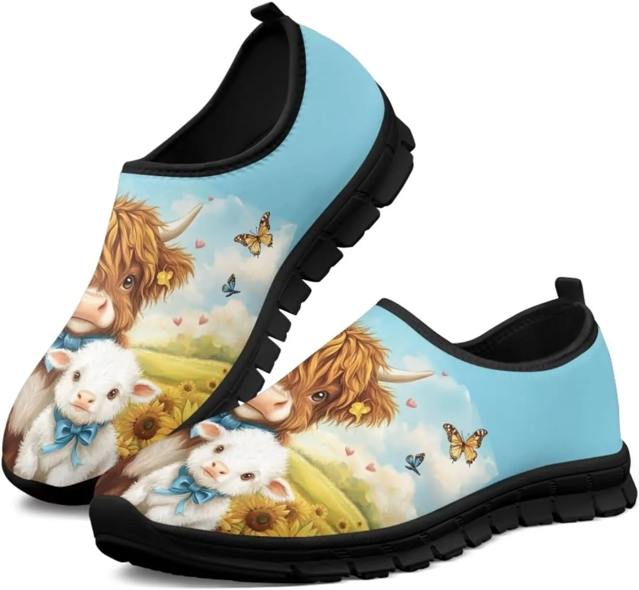 Slip On Walking Shoes for Women Art Painted Laofers Womens Casual Travel Flat Shoes Trendy Dressy Shoe