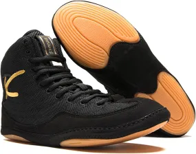 TECDOTO Men's Boxing Shoes Wrestling Shoes, Boxer Trainers Shoes, Lightweight Mesh Bodybuilding Weightlifting MMA Shoes Anti-Slip Rubber Sole Sneakers,Black-8