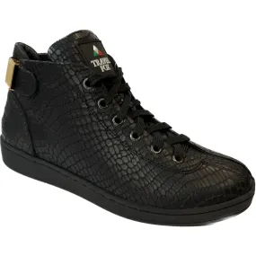 Travel Fox Malibu Nappa Men's Black Leather High Top Sneakers 915601 085