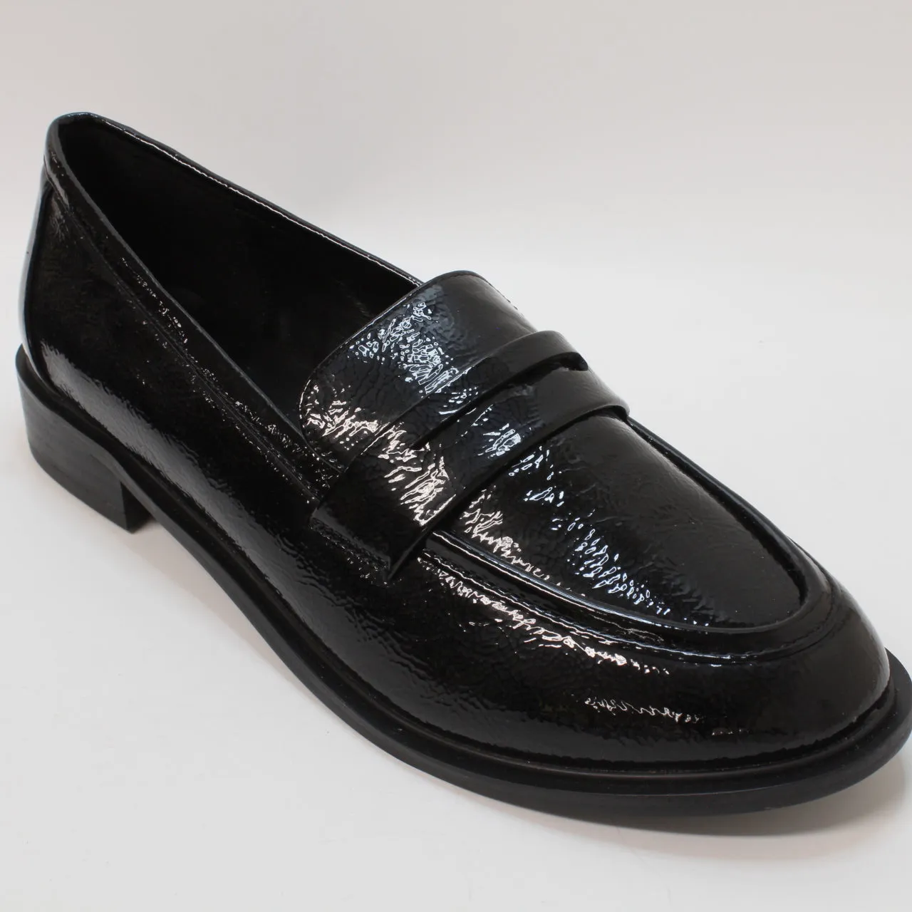 Womens Office Flaming Penny Loafers Black Patent