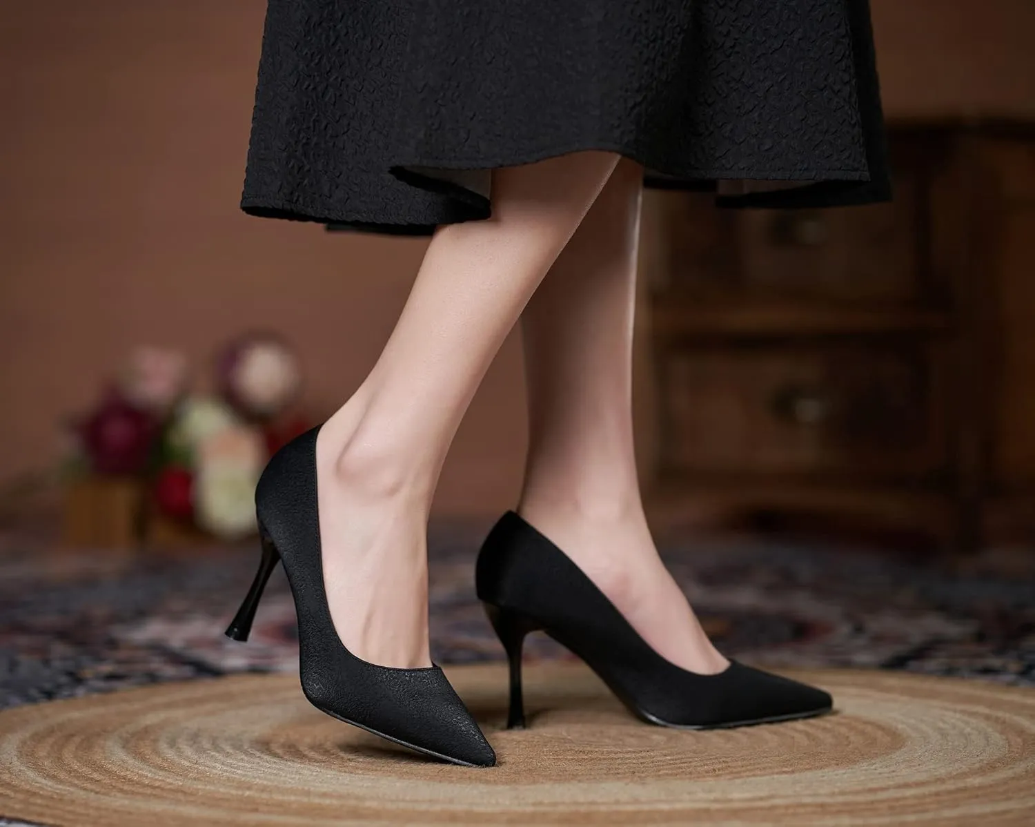 YooPrettyz Women Pointed Toe Evening Bridal Stiletto Sexy High Heels Wedding Pump Shoes Slip On High Heels