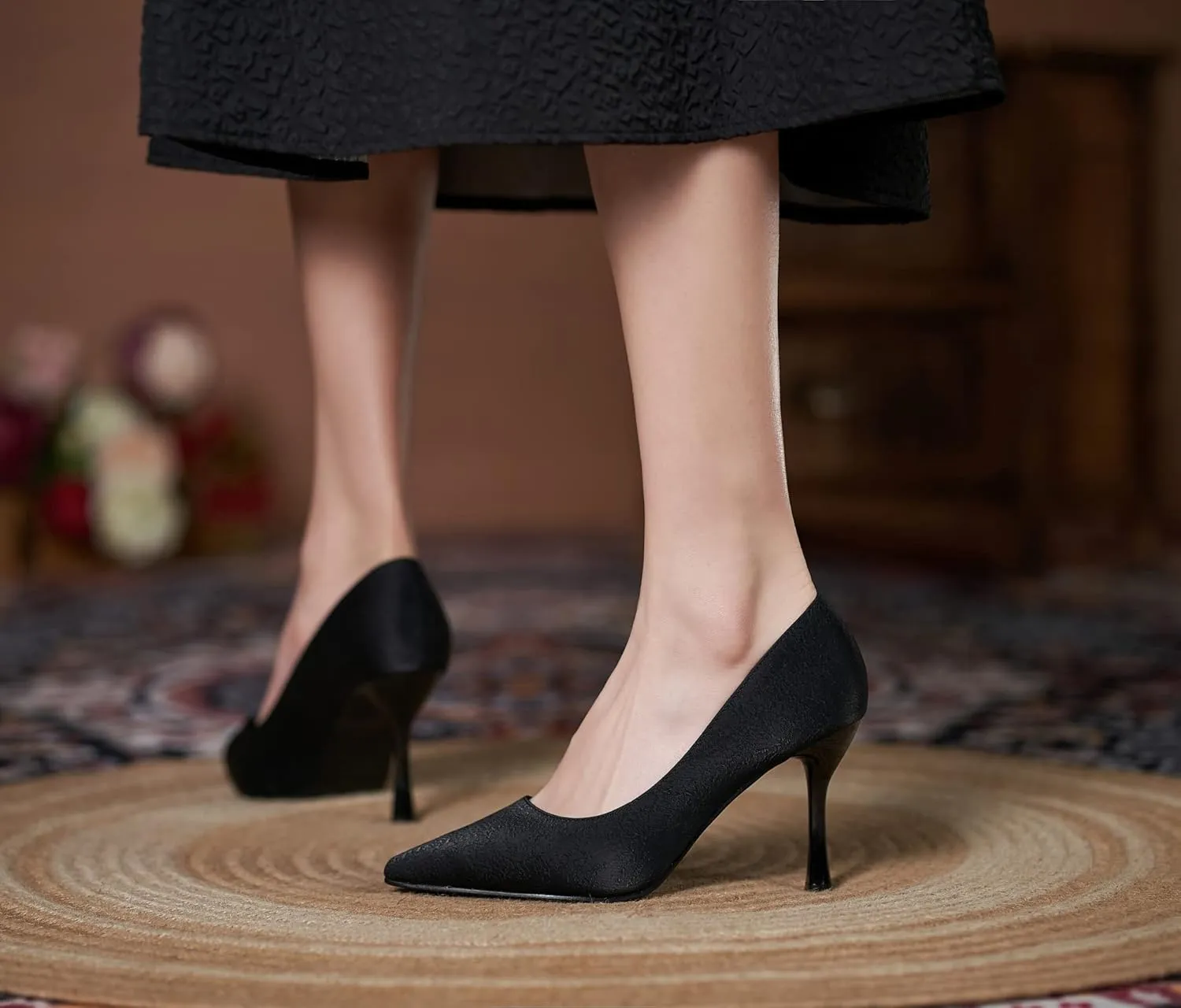 YooPrettyz Women Pointed Toe Evening Bridal Stiletto Sexy High Heels Wedding Pump Shoes Slip On High Heels